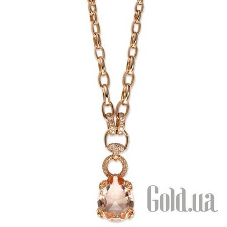 Колье Золотое колье с бриллиантами и морганитом