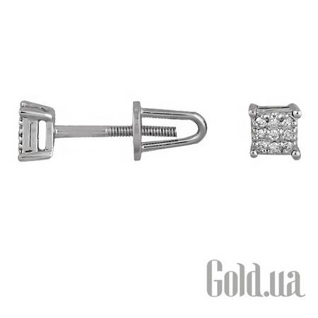 Серьги-гвоздики Золотые серьги с бриллиантами