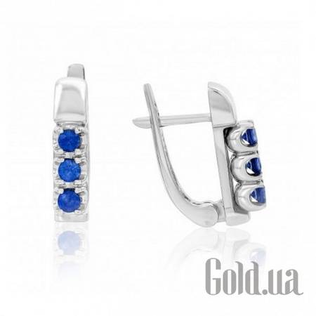 Серьги Золотые серьги с сапфирами