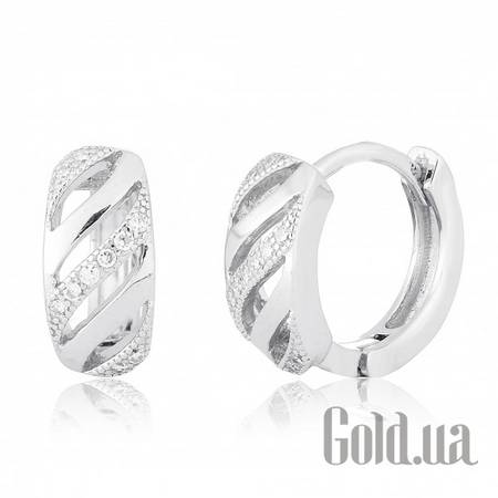Серьги Серебряные серьги  с куб. циркониями