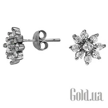 Серьги-гвоздики Серебряные серьги с куб. циркониями