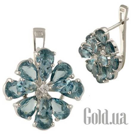 Серьги Серебряные серьги с топазами