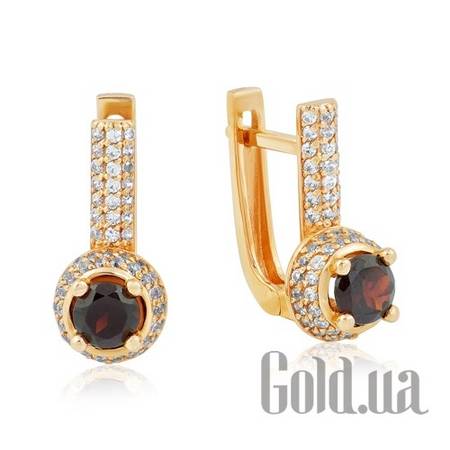 Серьги Золотые серьги с раухтопазами и куб. циркониями
