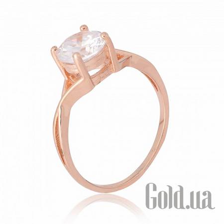 Кольцо Серебряное кольцо с куб. цирконием в позолоте, 17.5