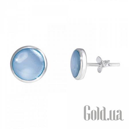 Серьги-гвоздики Серебряные серьги с перламутром