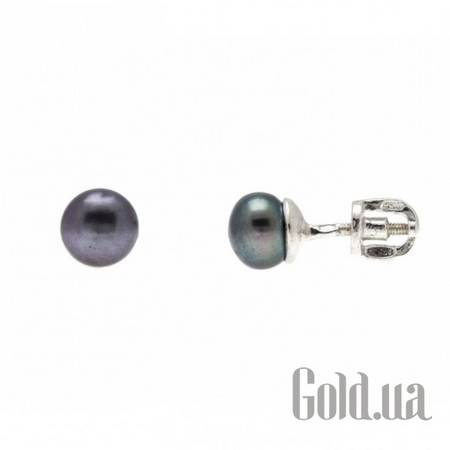 Серьги-гвоздики Серебряные серьги с жемчугом