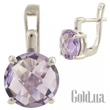 Серьги Серебряные серьги с аметистами