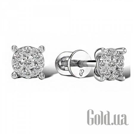 Серьги-гвоздики Золотые серьги с бриллиантами
