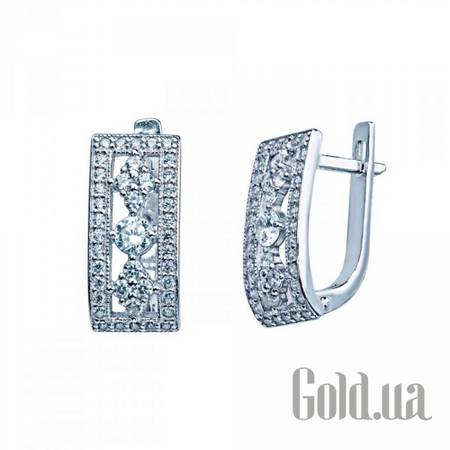 Серьги Серебряные серьги с куб. циркониями