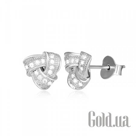 Серьги-гвоздики Серебряные серьги с куб. циркониями