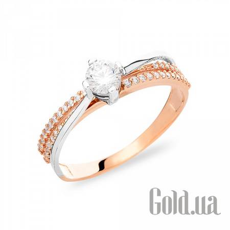 Кольцо Золотое кольцо с куб. циркониями, 15.5