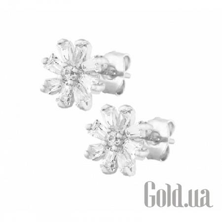 Серьги-гвоздики Серебряные серьги с куб. циркониями