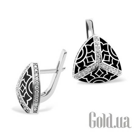 Серьги Серебряные серьги  с куб. циркониями