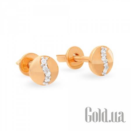 Серьги-гвоздики Золотые серьги с куб. циркониями