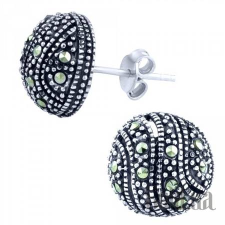 Серьги-гвоздики Серебряные серьги с марказитами