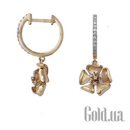 Серьги с подвесками Золотые серьги с бриллиантами