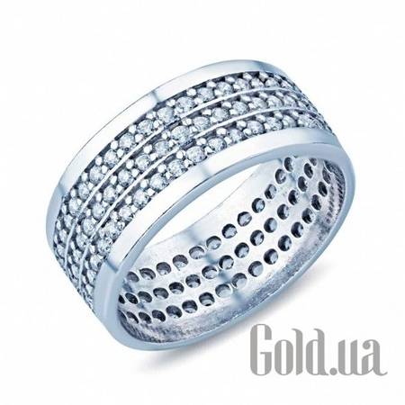 Обручальное кольцо Серебряное обручальное кольцо с куб. циркониями, 19.5