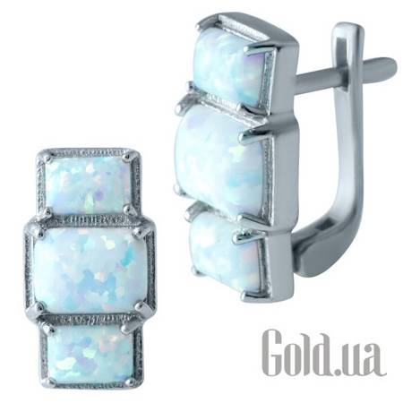 Серьги Серебряные серьги с опалами