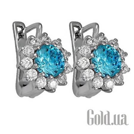 Серьги Серебряные серьги с куб. циркониями