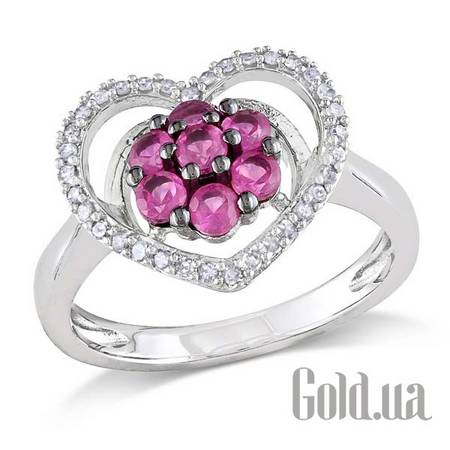 Кольцо Серебряное кольцо с бриллиантами и синт. сапфирами, 17.5