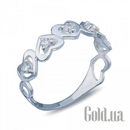 Кольцо Серебряное кольцо с куб. циркониями, 16.5