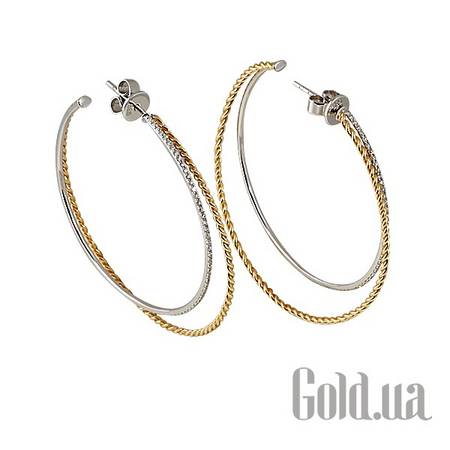 Серьги-кольца Золотые серьги с бриллиантами