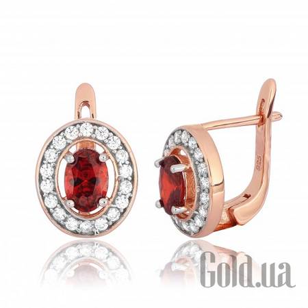 Серьги Silvex925 Серебряные серьги с  куб. циркониями в позолоте