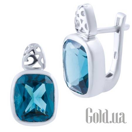 Серьги Серебряные серьги с топазами