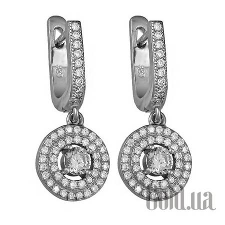 Серьги с подвесками Серебряные серьги с куб. циркониями