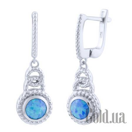 Серьги с подвесками Серебряные серьги с опалами