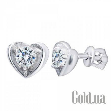 Серьги-гвоздики Серебряные серьги с куб. циркониями