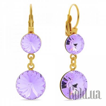 Серьги с подвесками Серьги с кристаллами Swarovski в позолоте