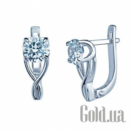 Серьги Серебряные серьги  с куб. циркониями