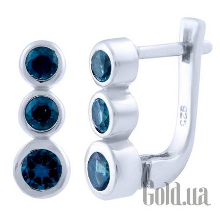 Серьги Серебряные серьги с топазами