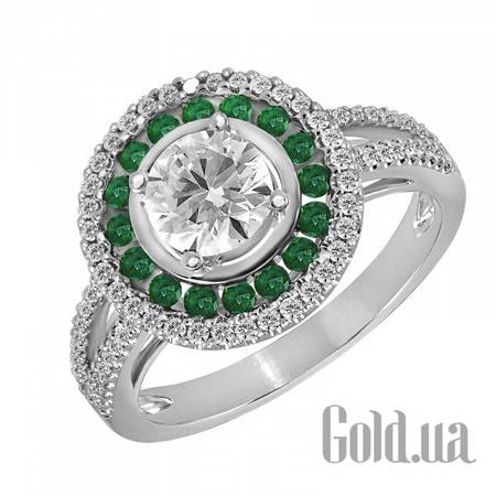 Кольцо Золотое кольцо с бриллиантами и изумрудами