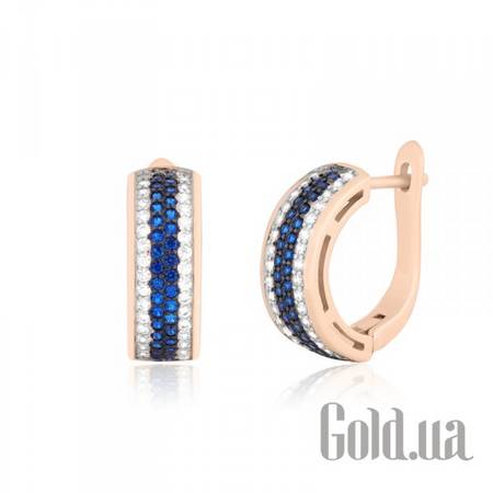 Серьги Серебряные серьги с куб. циркониями в позолоте