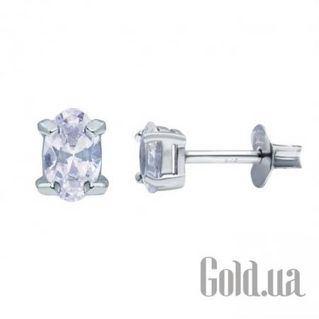 Серьги-гвоздики Серебряные серьги с куб. циркониями