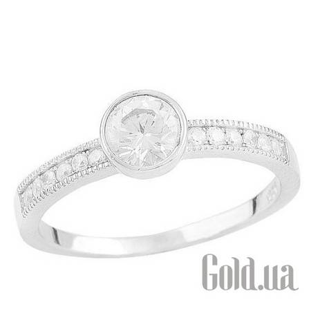 Кольцо Серебряное кольцо с куб. циркониями, 18.5