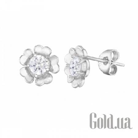 Серьги-гвоздики Серебряные серьги с куб. циркониями