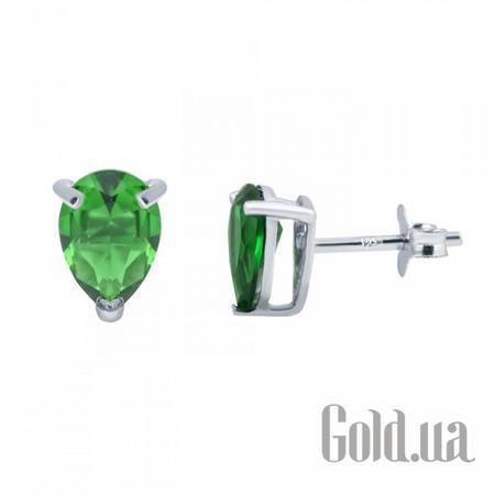 Серьги-гвоздики Серебряные серьги с куб. циркониями