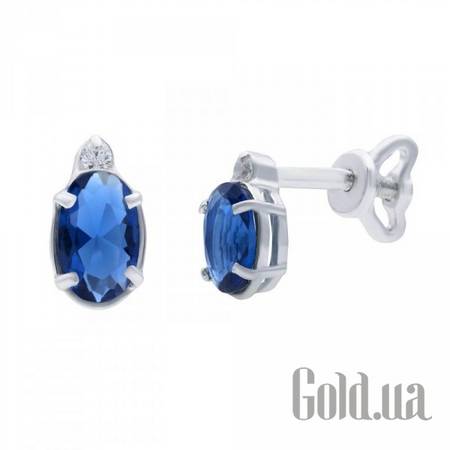 Серьги-гвоздики Серебряные серьги с куб. циркониями