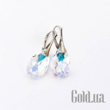 Серьги Серебряные серьги с кристаллами Swarovski