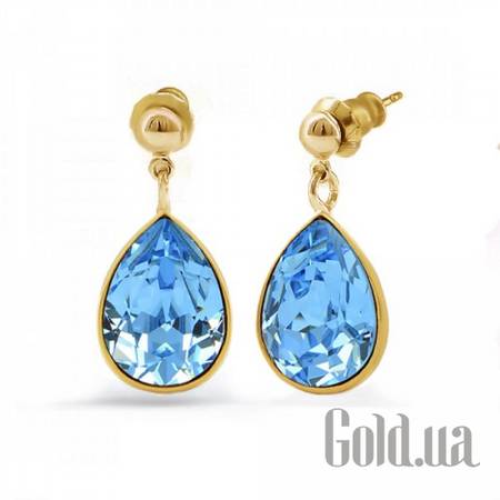 Серьги с подвесками Серьги с кристаллами Swarovski в позолоте