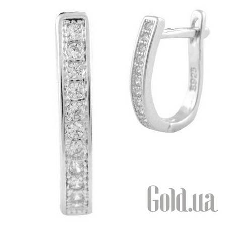 Серьги Серебряные серьги с куб. циркониями