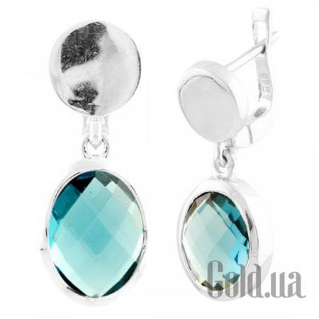 Серьги с подвесками Серебряные серьги с топазами