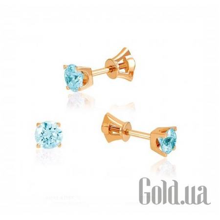 Серьги-гвоздики Золотые серьги с топазами