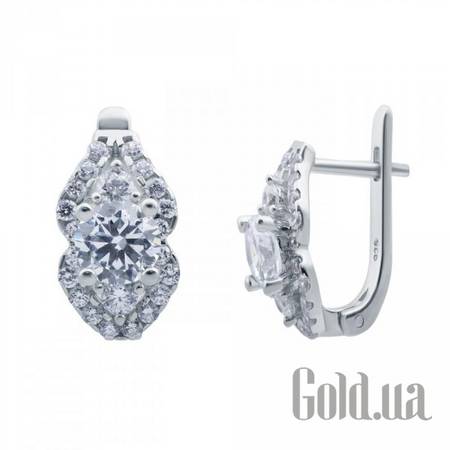 Серьги Серебряные серьги с куб. циркониями