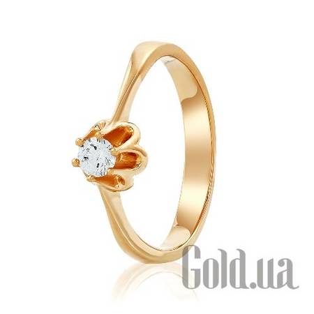 Кольцо Золотое кольцо с  камнем Swarovski, 16.5