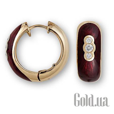 Серьги-кольца Золотые серьги с бриллиантами