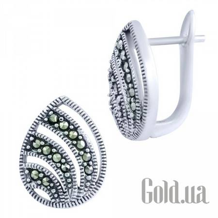 Серьги Серебряные серьги с марказитами